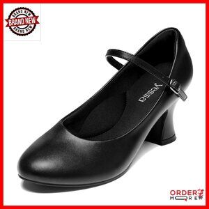 2.5" Heel Character Dance Shoes PU Leather Ankle Strap Flamenco Ballroom